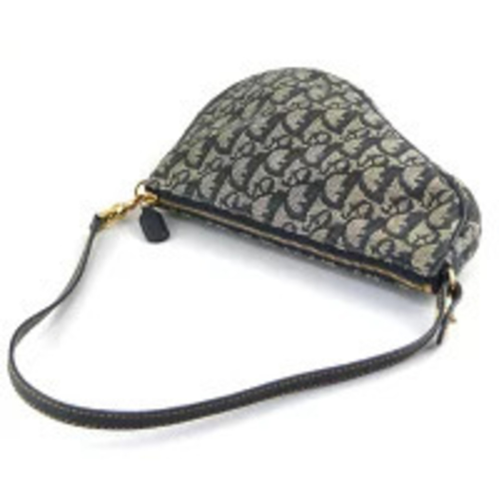 Dior Clutch Blue Navy  Saddle Trotter Christian Canvas Blue